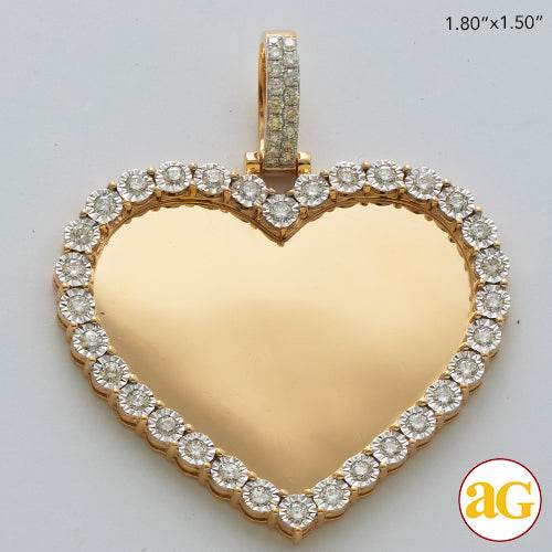 10KY 1.00CTW ILLUSION SET DIAMOND HEART SHAPE - Norma's Jewelry