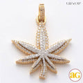 14KY+W 1.35CTW DIAMOND HERBAL MEDICINE LEAF 3D - Norma's Jewelry