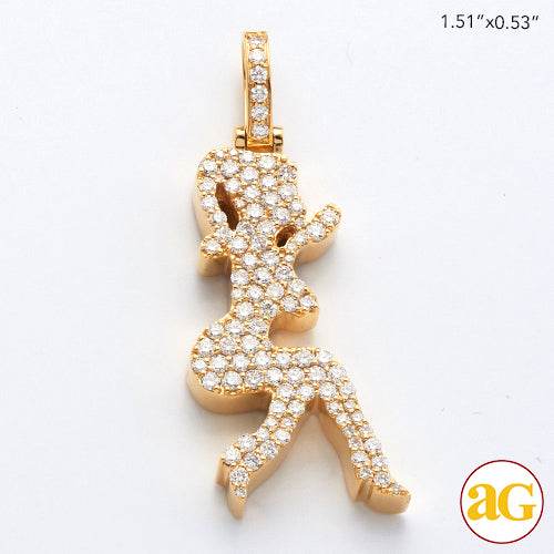 14KY 1.00CTW DIAMOND DANCING LADY PENDANT - Norma's Jewelry