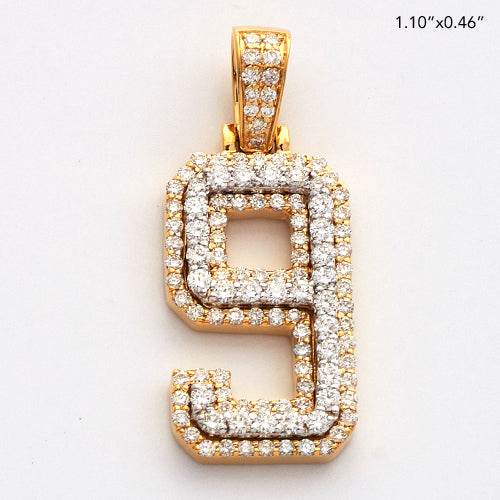 10KY+W 1.00CTW DIAMOND NUMBER PENDANT - Norma's Jewelry
