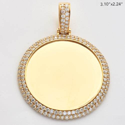 14KY 9.75CTW DIAMOND ROUND MEMORY PENDANT - Norma's Jewelry