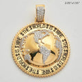 10KY 1.75CTW DIAMOND HALF GLOBE PENDANT WITH SPIKE - Norma's Jewelry