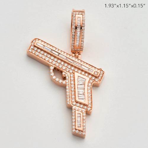 10KR 1.75CTW BAGUETTE DIAMOND GUN PENDANT - Norma's Jewelry
