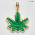 10KY 1.15CTW DIAMOND JADE HERBAL MEDICINE LEAF - Norma's Jewelry