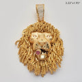 14KY 1.50CTW DIAMOND LION HEAD WITH CIGAR PENDANT - Norma's Jewelry