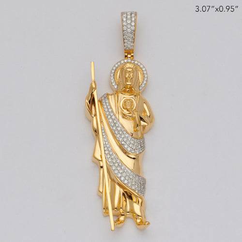 14KY 1.65CTW DIAMOND ST. JUDE PENDANT W/ HALO - Norma's Jewelry