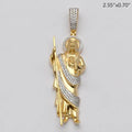 14KY 0.80CTW DIAMOND ST. JUDE PENDANT W/ HALO - Norma's Jewelry