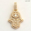 14KY 1.60CTW DIAMOND 3D HAMZA PENDANT - Norma's Jewelry