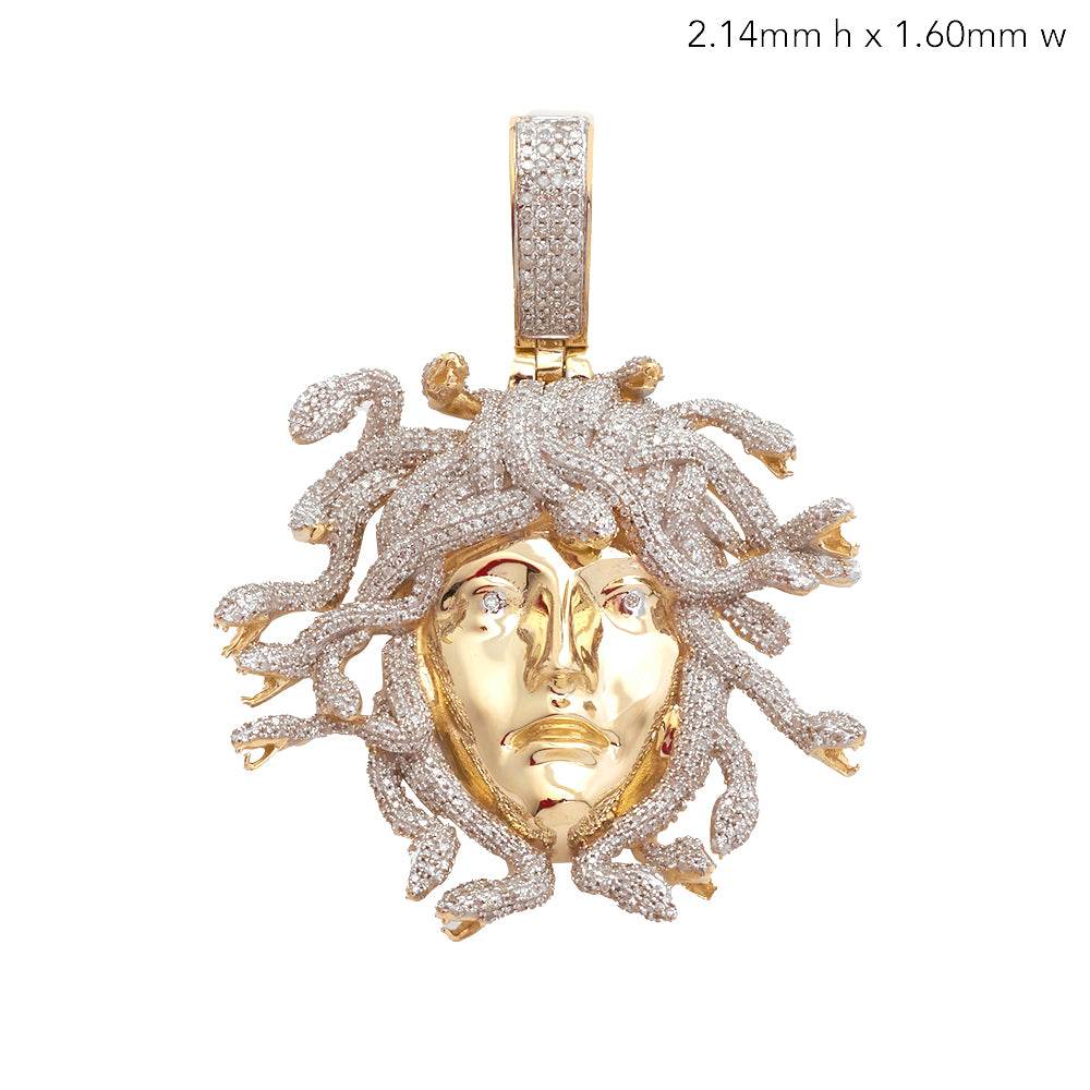 10KY 2.30CTW MICROPAVE DIAMOND MEDUSA PENDANT - Norma's Jewelry