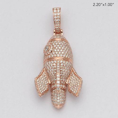 14KR 6.15CTW DIAMOND ROCKET SHIP PENDANT - Norma's Jewelry