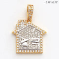 14KY+W 0.75CTW DIAMOND TWO TONE TRAP HOUSE PENDANT - Norma's Jewelry