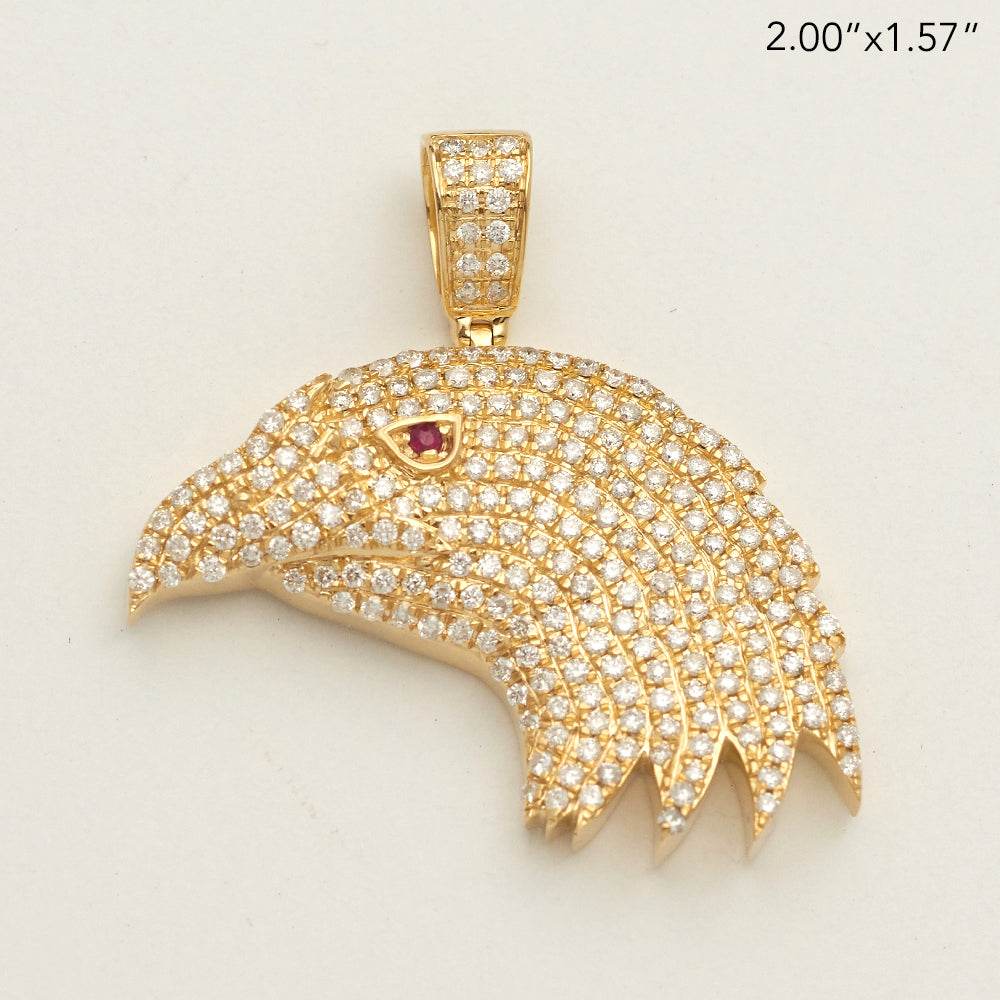 14KY 2.50CTW DIAMOND BALD EAGLE PEDNANT - Norma's Jewelry
