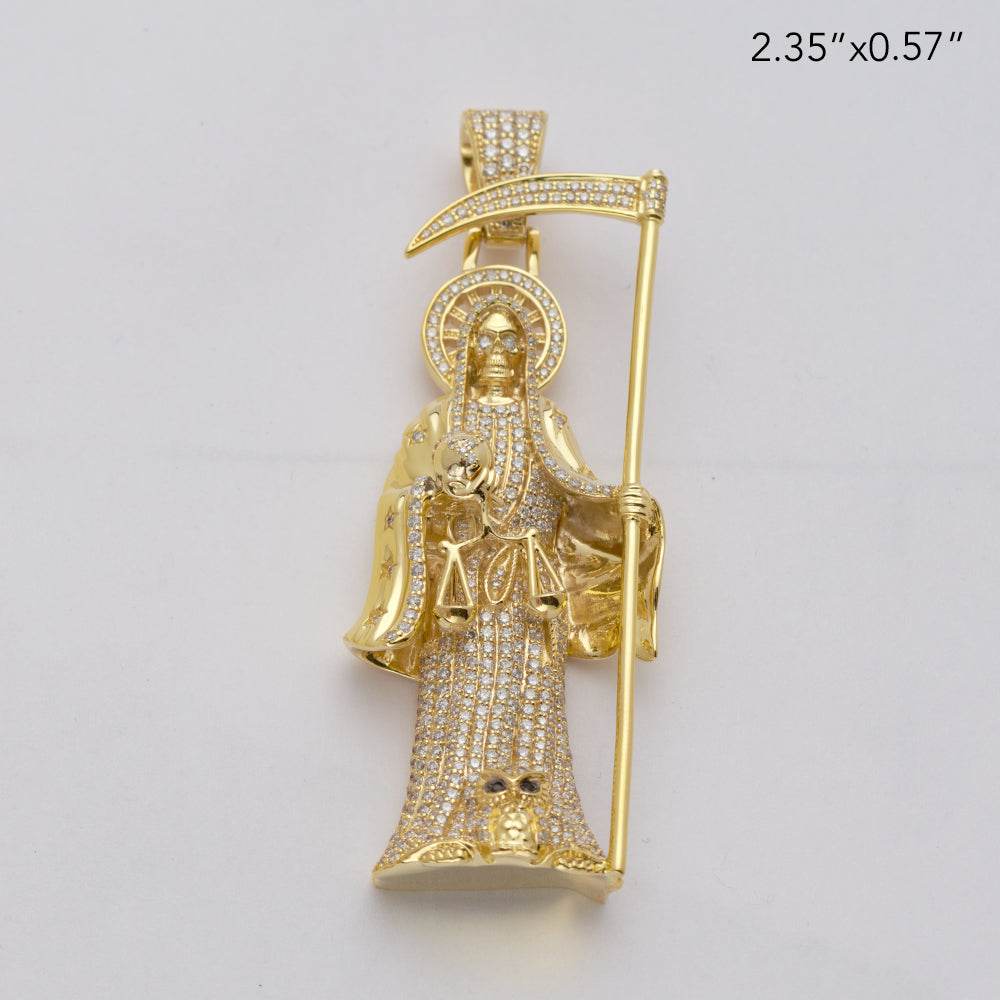14KY 2.45CTW DIAMOND GRIM REAPER PENDANT - Norma's Jewelry