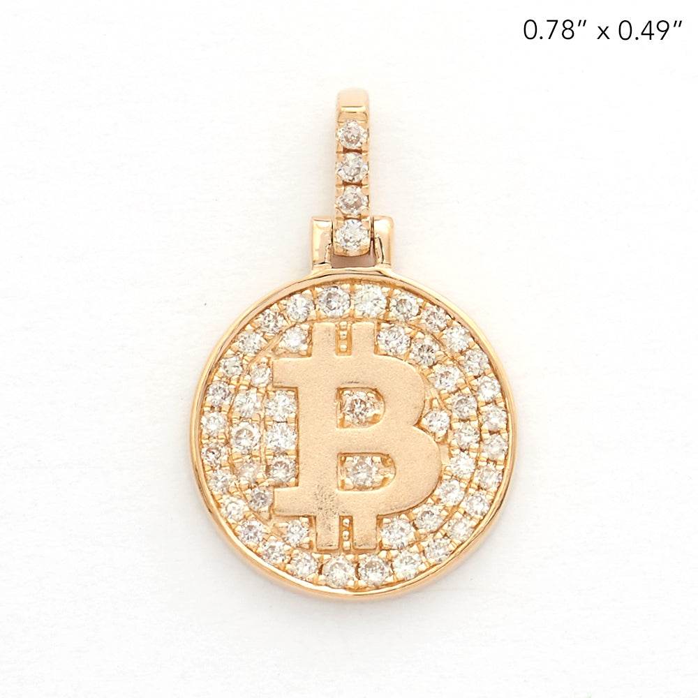 14KY 0.30CTW DIAMOND BITCOIN MEDALLION - Norma's Jewelry