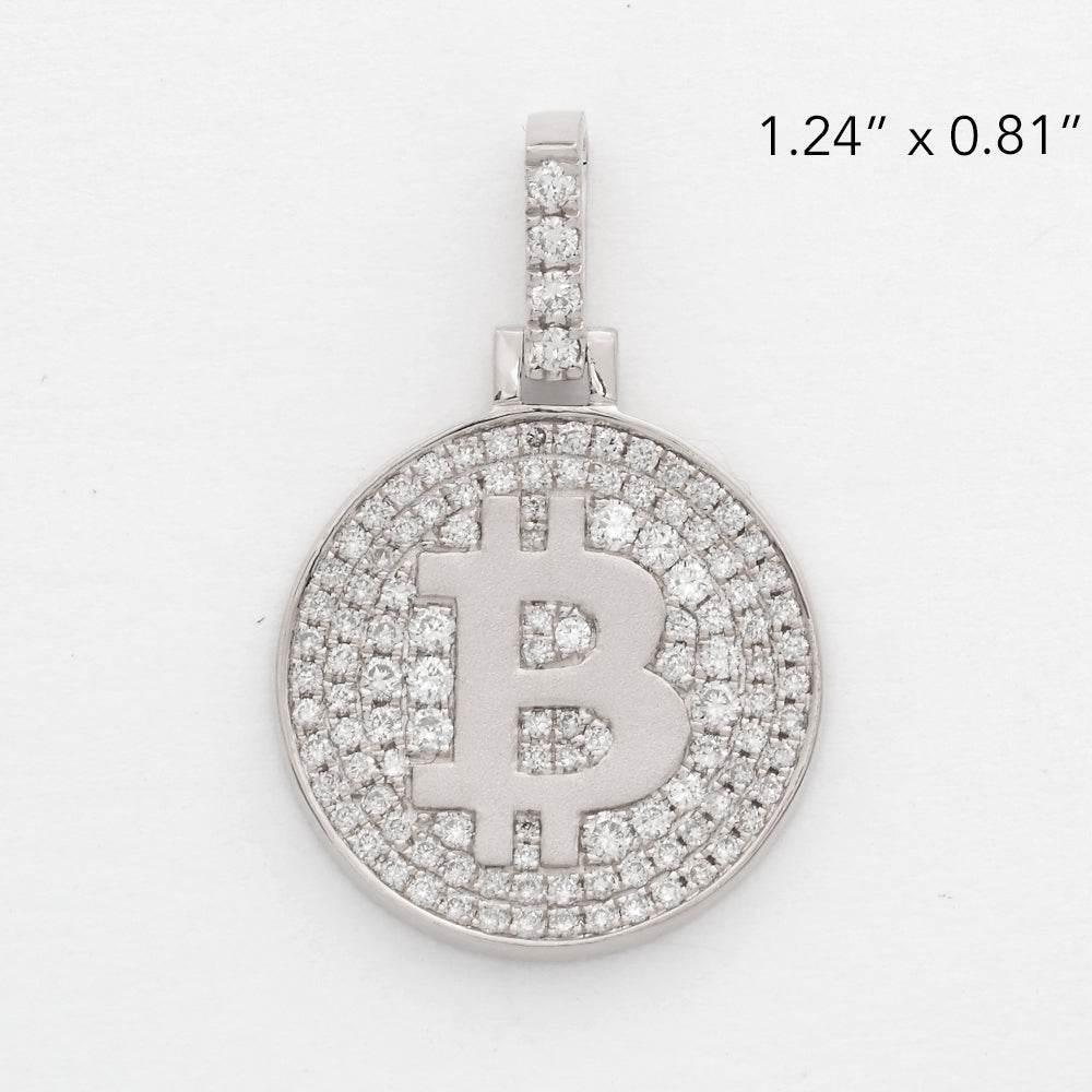 14KW 0.70CTW DIAMOND BITCOIN MEDALLION - Norma's Jewelry