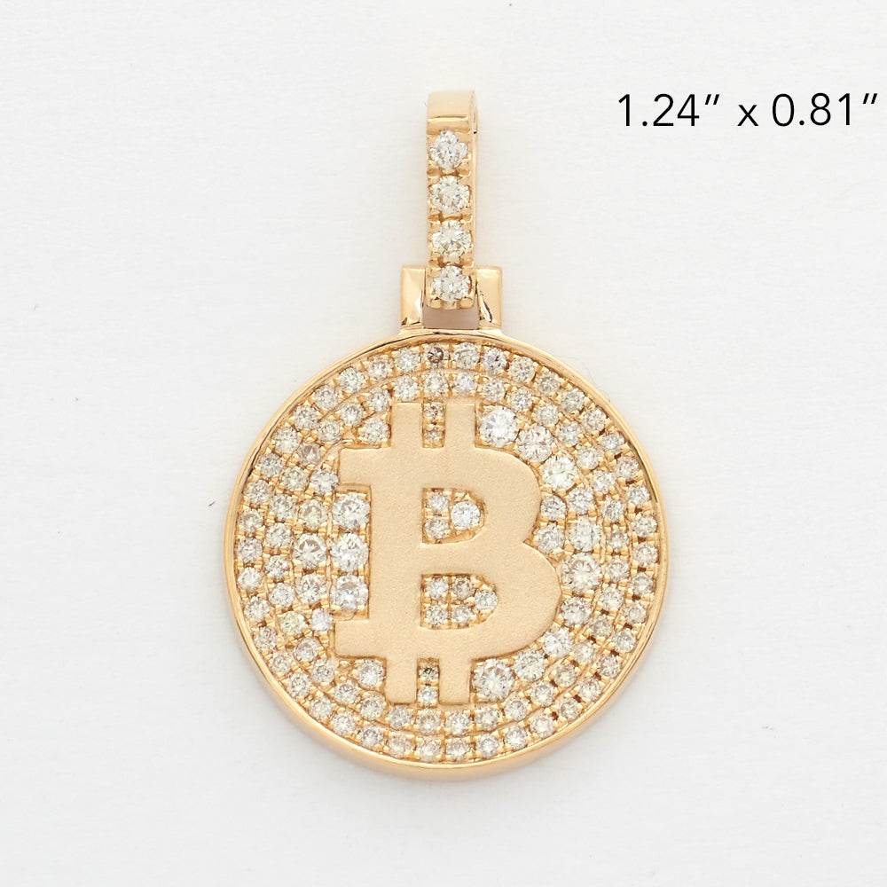 14KY 0.70CTW DIAMOND BITCOIN MEDALLION - Norma's Jewelry