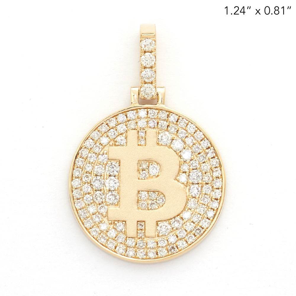 14KY 1.15CTW DIAMOND BITCOIN MEDALLION - Norma's Jewelry