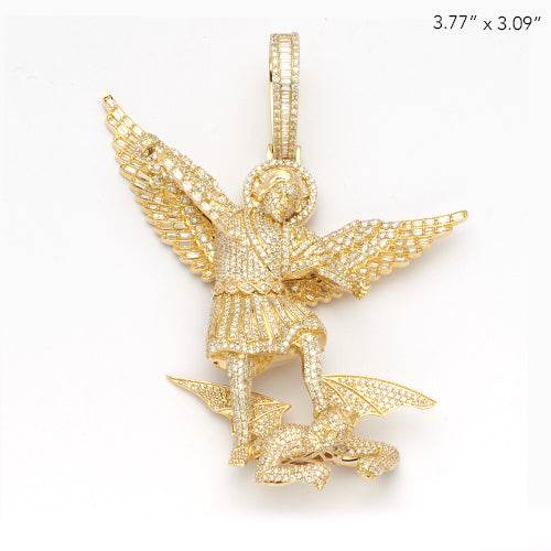 14KY 10.00CTW DIAMOND ST. MICHAEL ARCHANGEL - Norma's Jewelry