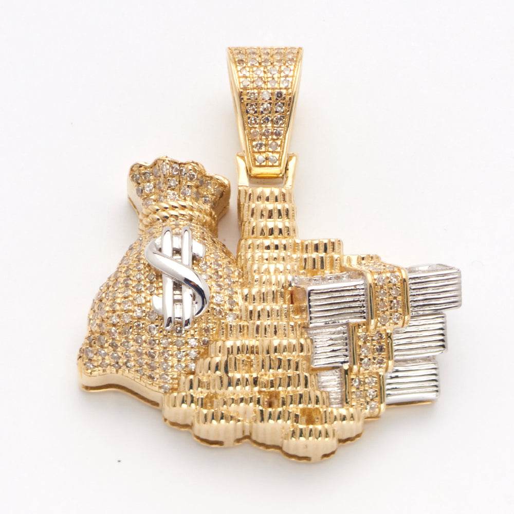 10KY+W 0.80CTW DIAMOND TWO-TONE MONEY BAG - Norma's Jewelry