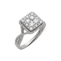 14KW 1.00CTW DIAMOND SQUARE CLUSTER RING - Norma's Jewelry