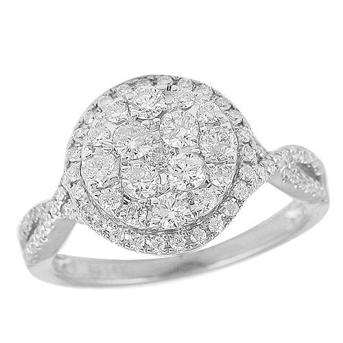 14KW 1.00CTW DIAMOND ROUND CLUSTER RING - Norma's Jewelry