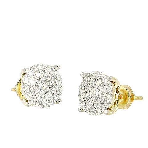14KY 1.00CTW DIAMOND LUNA CLUSTER EARRINGS - Norma's Jewelry