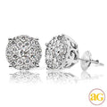 14KW 1.50CTW DIAMOND LUNA CLUSTER EARRINGS - Norma's Jewelry