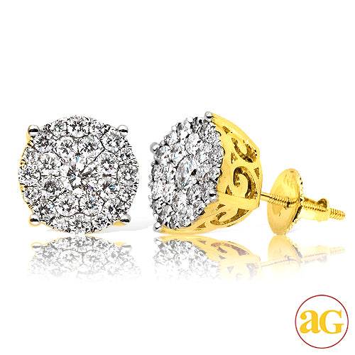 14KY 1.50CTW DIAMOND LUNA CLUSTER EARRINGS - Norma's Jewelry