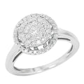 14KW 0.75CTW DIAMOND LUNA CLUSTER RING WITH HALO - Norma's Jewelry