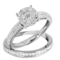 14KW 0.75CTW DIAMOND CLUSTER BRIDAL SET [CHANNEL S - Norma's Jewelry