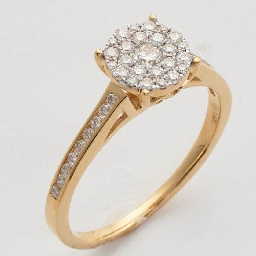 14KY 0.50CTW DIAMOND LUNA CLUSTER RING - Norma's Jewelry