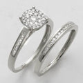 14KW 0.50CTW LUNA CLUSTER DIAMOND BRIDAL SET - Norma's Jewelry