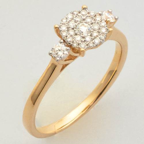 14KY 0.33CTW DIAMOND LUNA CLUSTER RING - 2 SIDE ST - Norma's Jewelry