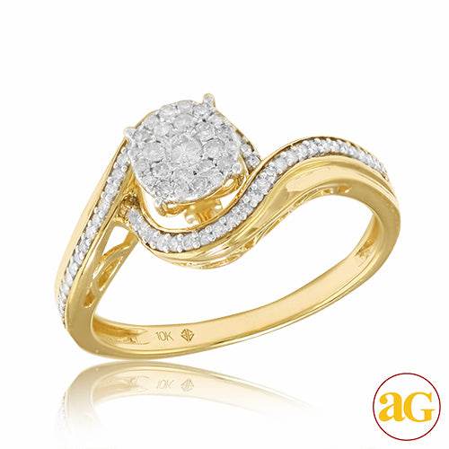 10KY 0.33CTW DIAMOND CLUSTER RING - Norma's Jewelry