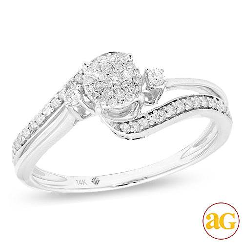 14KW 0.25CTW DIAMOND LUNA CLUSTER RING - Norma's Jewelry