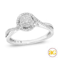 14KW 0.30CTW DIAMOND CLUSTER RING WITH HALO - Norma's Jewelry