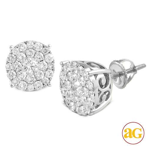 14KW 2.00CTW DIAMOND LUNA CLUSTER EARRINGS - Norma's Jewelry