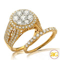14KY 3.75CTW DIAMOND ROUND HEAD CLUSTER BRIDAL SET - Norma's Jewelry