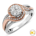 14KW+R 0.75CTW DIAMOND TWO TONE CLUSTER RING - Norma's Jewelry