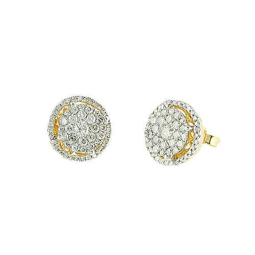 14KY 1.00CTW LUNA DIAMOND EARRINGS WITH HALO - Norma's Jewelry