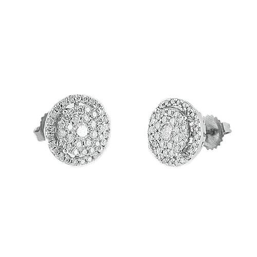 14KW 1.50CTW LUNA DIAMOND EARRINGS WITH HALO - Norma's Jewelry
