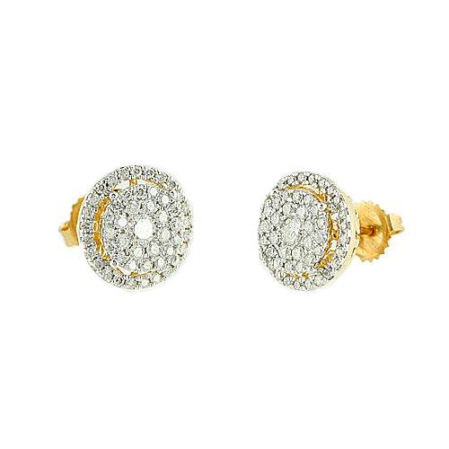14KY 1.50CTW LUNA DIAMOND EARRINGS WITH HALO - Norma's Jewelry