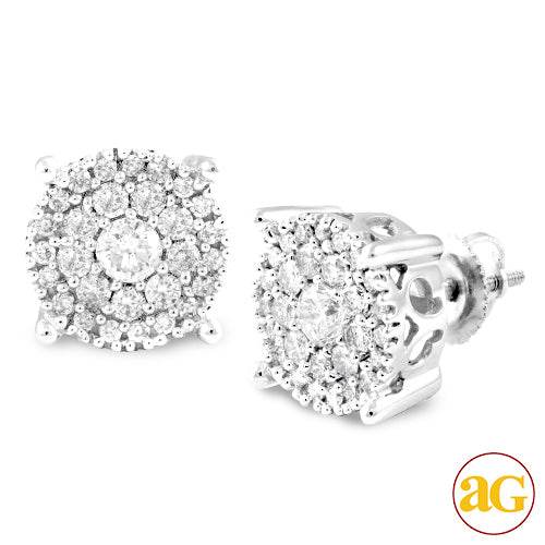 14KW 1.50CTW DIAMOND CLUSTER EARRINGS - Norma's Jewelry