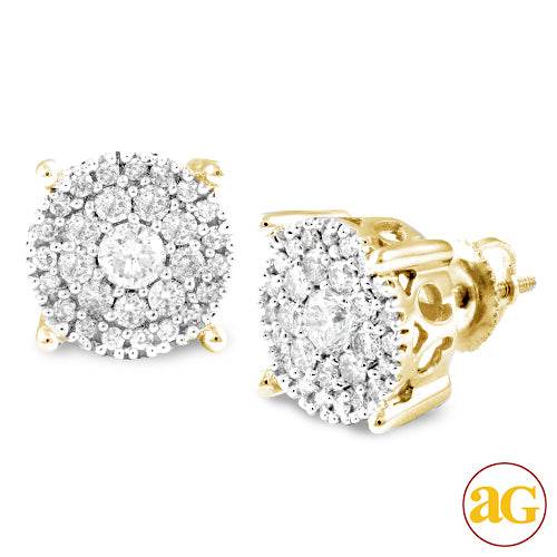 14KY 1.50CTW DIAMOND CLUSTER EARRINGS - Norma's Jewelry