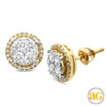 14KY 1.00CTW DIAMOND ROUND SHAPED CLUSTER EARRING - Norma's Jewelry