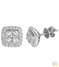 14KW 1.00CTW DIAMOND SQUARE SHAPED CLUSTER EARRING - Norma's Jewelry