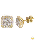 14KY 1.00CTW DIAMOND SQUARE SHAPED CLUSTER EARRING - Norma's Jewelry