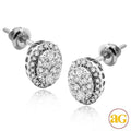 14KW 0.50CTW DIAMOND OVAL SHAPED CLUSTER EARRING - Norma's Jewelry