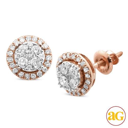 14KR 0.50CTW DIAMOND ROUND SHAPED CLUSTER EARRING - Norma's Jewelry