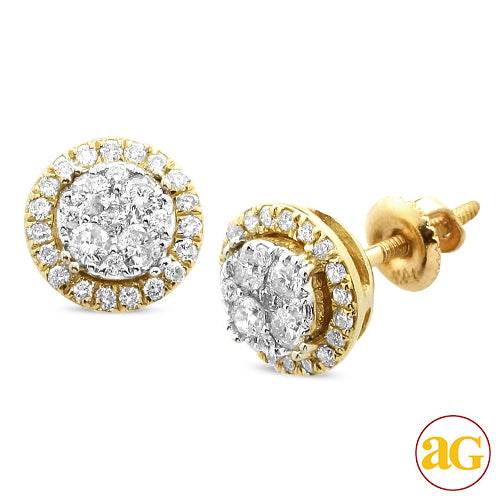 14KY 0.50CTW DIAMOND ROUND SHAPED CLUSTER EARRING - Norma's Jewelry